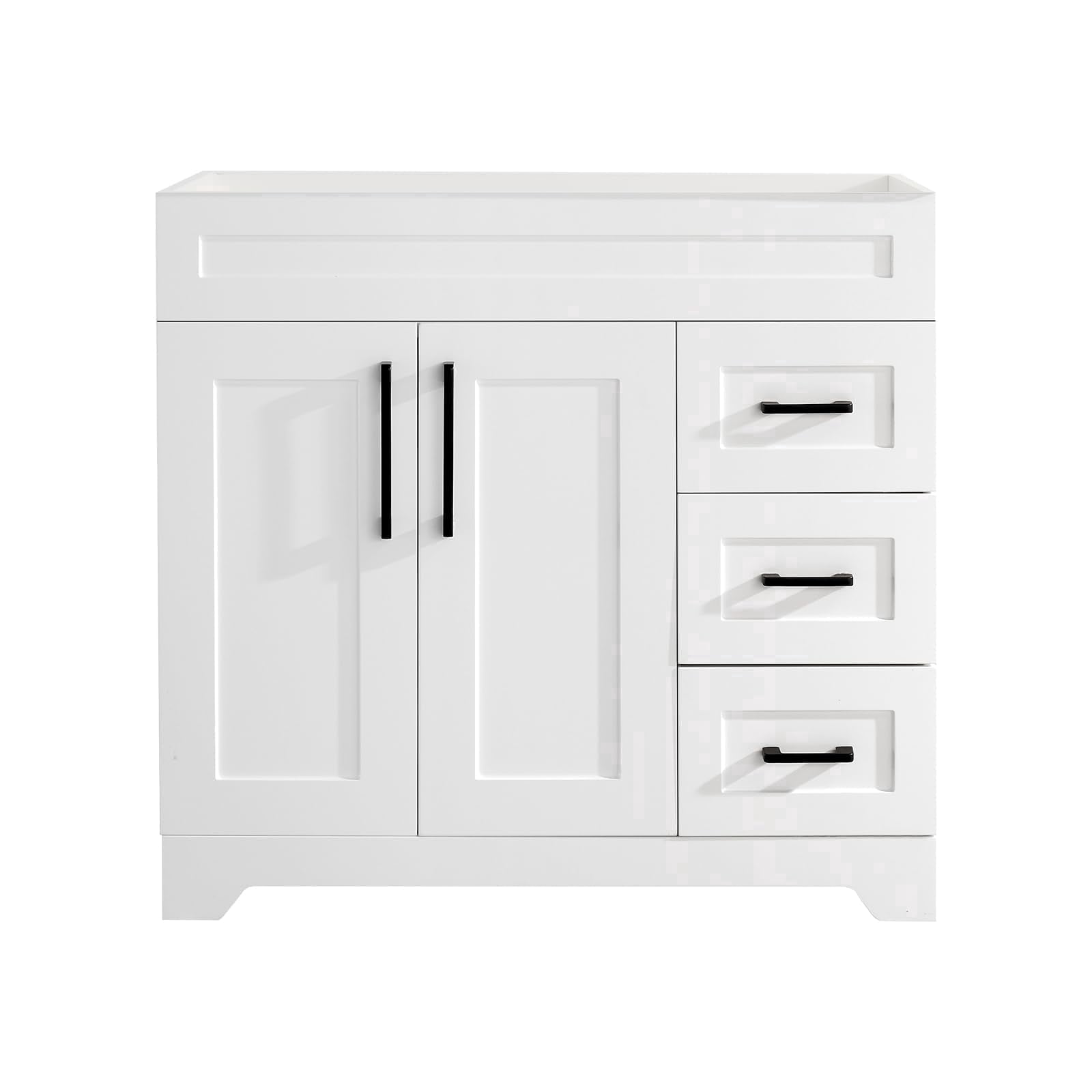 Dodrehome 36" Single Bathroom Vanity, Modern Bathroom Cabinet Without Sink, with 2 Soft Closing Doors and 3 Drawers, White