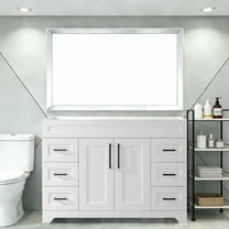 Dodrehome 48" Single Bathroom Vanity, Modern Bathroom Cabinet Without Sink, with 2 Soft Closing Doors and 6 Drawers, White