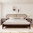 thumbnail image 1 of King Platform Bed with Solid Acacia Headboard, 12 Strong Wood Slat Support, No Box Spring Needed, Dark Walnut, 1 of 8