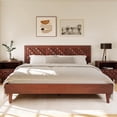 thumbnail image 1 of Dodrehome,Solid Bed Frame,Queen Bed Frame,Wooden Platform Bed Frame with Headboard & 14" Under Storage,Bed with Wood Slats,No Box Spring Needed,Noise Free,800lbs Capacity,Dark Walnut, 1 of 8