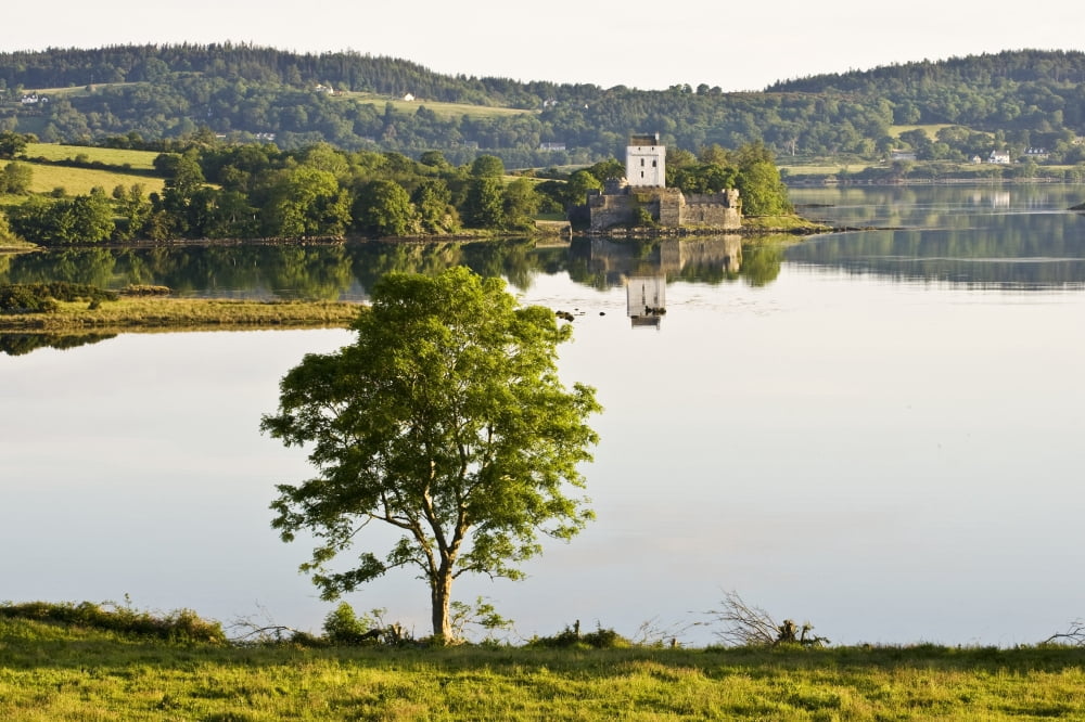 Doe Castle County Donegal Ireland Historic Coastal Irish Castle Seen In The Distance Canvas Art - Peter McCabe Design Pics (17 x 11)