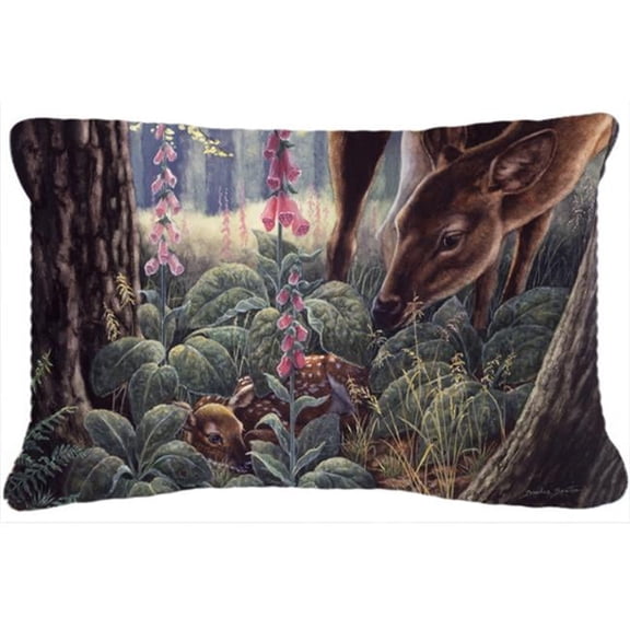 Doe & Fawn Deer Fabric Decorative Pillow