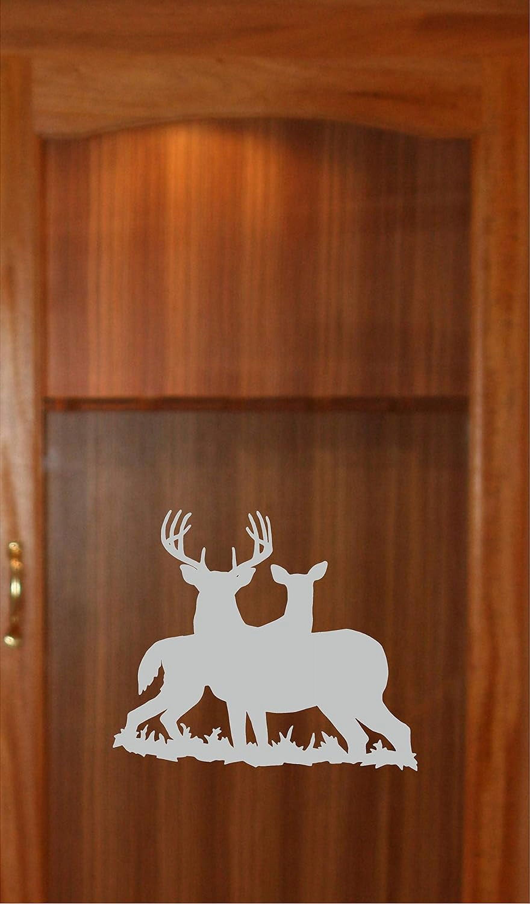 Doe Hunting Gun Etched Glass Decal Vinyl Sticker