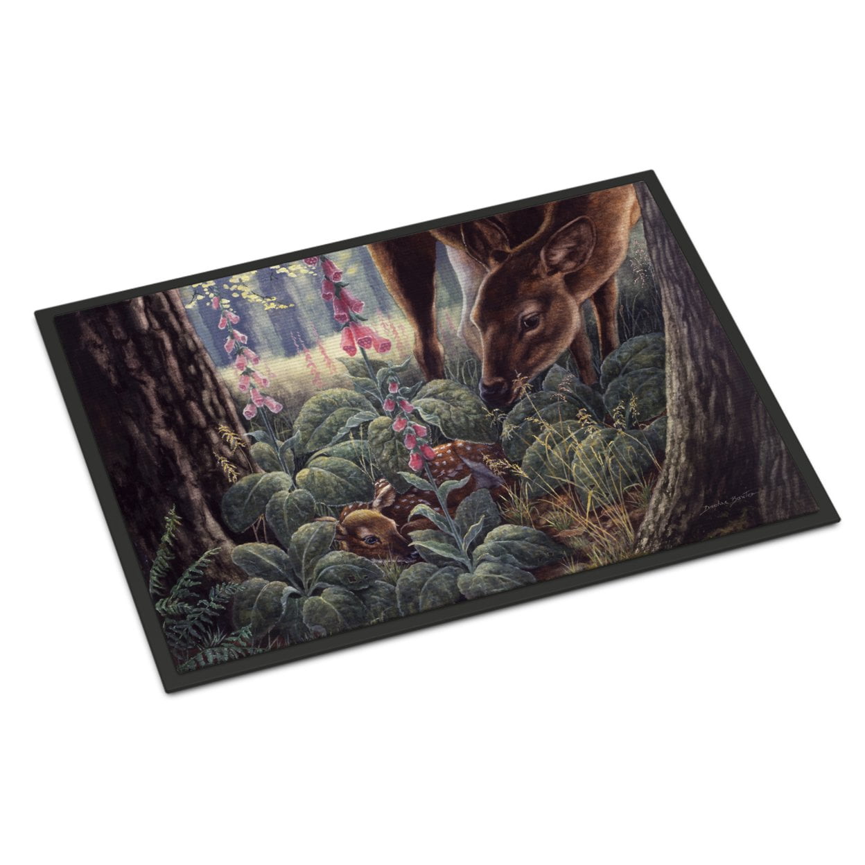 Doe and Fawn Deer Door Mat