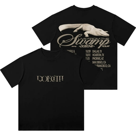 Doechii Live From The Swamp Tour Merch Vintage Wash T-Shirts Women Men Cotton Short Sleeve Tee