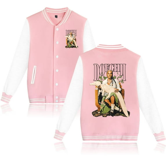 Doechii Men's and women's retro hip-hop fashionable long sleeved baseball jacket