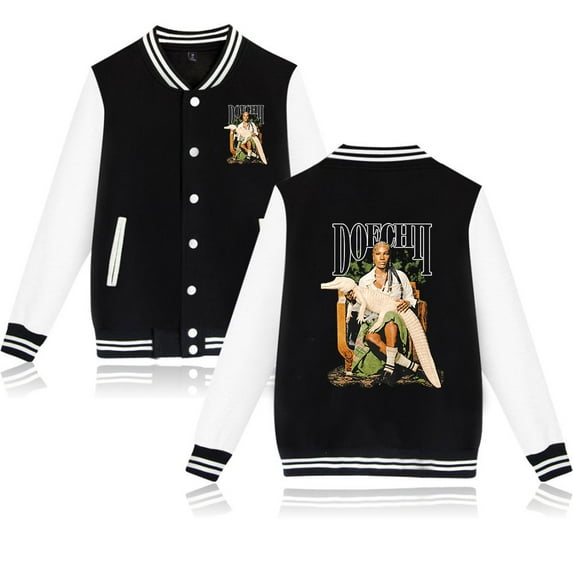 Doechii Men's and women's retro hip-hop fashionable long sleeved baseball jacket