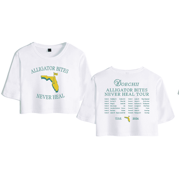 Doechii Merch Alligator Bites Never Heal Crop Top T-shirt Shorts Suits Women Girls Short Sleeve Tees