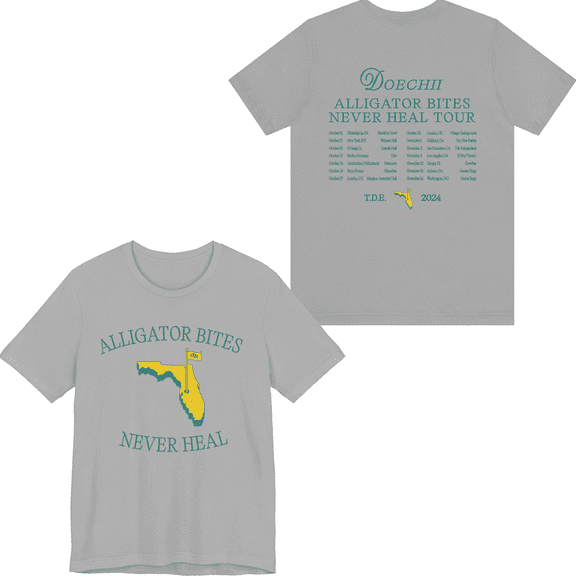 Doechii Merch Alligator Bites Never Heal Tour Tee Printed Shirt Unisex Rapper T-shirt Short Sleeve