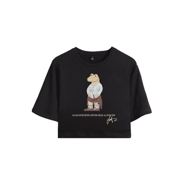 Doechii Merch Alligator Crop Top T-shirt Baby Shorts Suits Women Girls Short Sleeve Tees