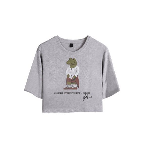 Doechii Merch Alligator Crop Top T-shirt Baby Shorts Suits Women Girls Short Sleeve Tees