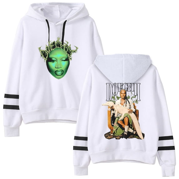 Doechii Parallel bar sleeve pocket fashionable unisex long sleeved hooded sweatshirt
