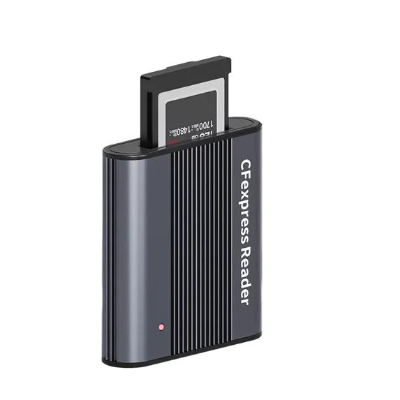 FIEWESEY CFexpress Type B Card Reader, USB 3.1 Gen 2 10Gbps CFexpress Reader, Portable Aluminum CFexpress Memory Card Adapter Thunderbolt 3 Compatible, Support Android/Windows/Mac OS - Silver