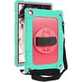 thumbnail image 1 of FIEWESEY for Lenovo M10 Plus 3rd Gen Tablet Case Built in Rotating Kickstand Shoulder Strap Hand Strap Hybrid Shockproof Armor Kids Friendly Case for Lenovo M10 Plus 10.6 inch 2022 - Green+Pink, 1 of 7