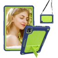 thumbnail image 1 of FIEWESEY for TCL TAB10 5G 9183W / for TCL TAB 10s 10.1" FHD Tablet Case Silicone Rubber Had Back Shell Kids Friendly Case Built in Stand Shoulder Strap for TCL TAB 10 5G TCL TAB 10s - Navy+Green, 1 of 7