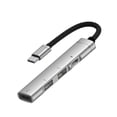 thumbnail image 1 of FIEWESEY USB C to USB Adapter, 4 in 1 USB C to USB A OTG Adapter 2 X USB 2.0 / 1 X USB 3.1 Support 5Gb/s and Charging Port , USB-C Adapter Compatible with Most Type-C Phones,Laptops,Tablet - Silver, 1 of 7