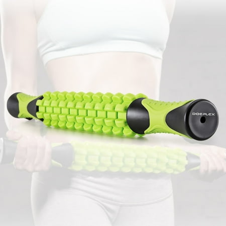 Doeplex Muscle Roller Massage Stick for Athletes, 17.5" Body Massager Soreness, Cramping Pain & Tightness Relief Helps Legs & Back Recovery Tools, Travel Size (Standard 17.5 inch)