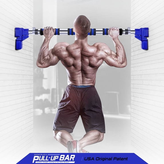 Doeplex Pull Up Bar B with Locking Mechanism, Door Exercise Bar Without Screw Installation - Maximum Load 440LB - Workout Bar with 35.43''- 47.24'' Adjustable Width