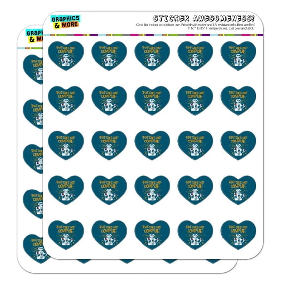 Does Not Compute B9 Robot Lost in Space Heart Shaped Planner Calendar Scrapbook Craft Stickers