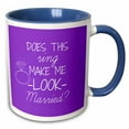 thumbnail image 1 of 3drose, Does This Ring Make Me Look Married Purple and White, 15oz Two-tone Blue Mug, 1 of 6