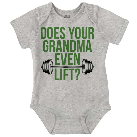 Does Your Grandma Even Lift Exercise Romper Boys or Girls Infant Baby Brisco Brands 18M