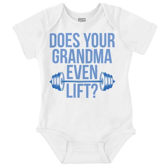 Does Your Grandma Even Lift Exercise Romper Boys or Girls Infant Baby Brisco Brands 18M