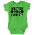 thumbnail image 1 of Does Your Papa Even Lift Gym Workout Romper Boys or Girls Infant Baby Brisco Brands 24M, 1 of 6