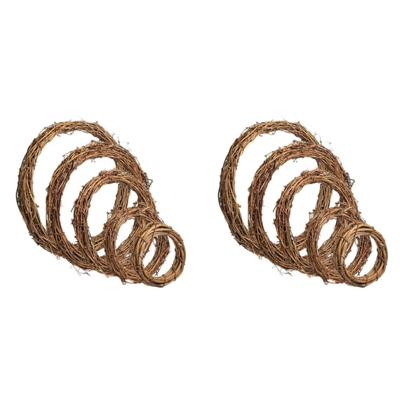 Dofu Rattan Wreath Hanging Wreath Rattan Dollhouse Tree Adornment Christmas Decorations Macrame Making Wreath Twig Garland Vine Garland Dofu Vine Circle Front