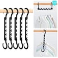 thumbnail image 1 of Dofulay Space Saving Hangers,10 Pack Plastic Adult Clothes Hanger Closet Space Saver Organizer,Black, 1 of 6