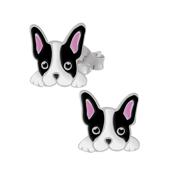 Dog 925 Sterling Silver Stud Earrings