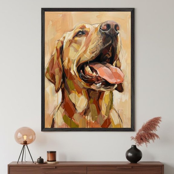 Dog Abstract Expressionist Wall Art Labrador Retriever Decor Modern Pet Portrait Print Col