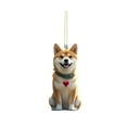 thumbnail image 1 of Dog Acrylic Christmas Tree Hanging Ornament for Christmas Tree Car Office Home Decoration Gifts, Khaki, 1 of 6