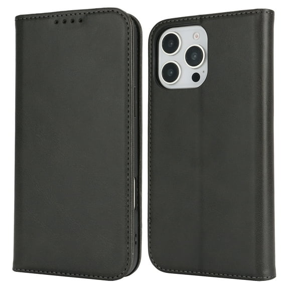 Case for iPhone 13 Pro Max Premium PU Leather Folio Cover TPU Bumper with Card Holder Kickstand Hidden Magnetic Adsorption Shockproof Durable Protective Wallet Case