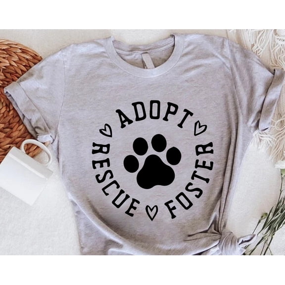 Dog Adoption Tshirt, Rescue Adopt Foster, Dog Paw Tee, Rescue Dog Tshirt, Dog Lover Gift, Dog Lover Gift, Cat Rescue Shirt, Saving Pets Tee TSHIRT All Size S-5XL