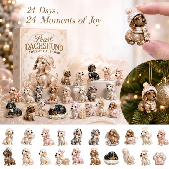 Dog Advent Calendar 2026, 2D Acrylic Ornament Set, 24-Piece Pet Countdown for Holiday Decor