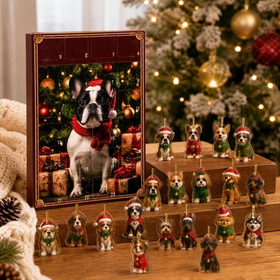 Dog Advent Calendar 2026 Christmas Countdown With 24 Cute Dog Ornaments For Tree Decor Xmas Gift For Dog Lovers 1 Pack