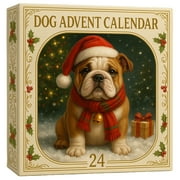 Dog Advent Calendar Christmas Countdown Treat Dispenser Pet Gift Box With 24 Doors For Small Medium Large Breeds Fun Interactive Toy Training Reward Snack Holder 10X8In 0.8Lb