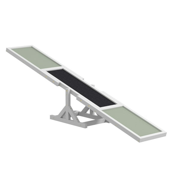 Dog Agility Seesaw - 71" Training Equipment, Weather Resistant, Pet Exercise Toy, White Fir Wood, Up to 110 lbs