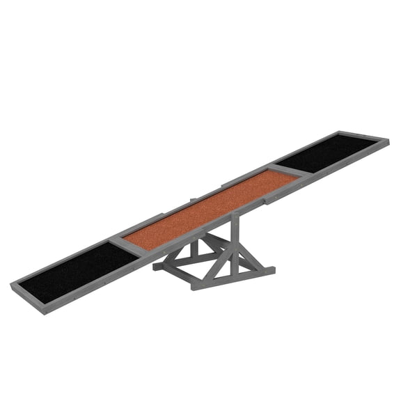 Dog Agility Seesaw - Wooden Training Equipment for Exercise & Confidence, Weather Resistant, 83"L x 16"W, Gray