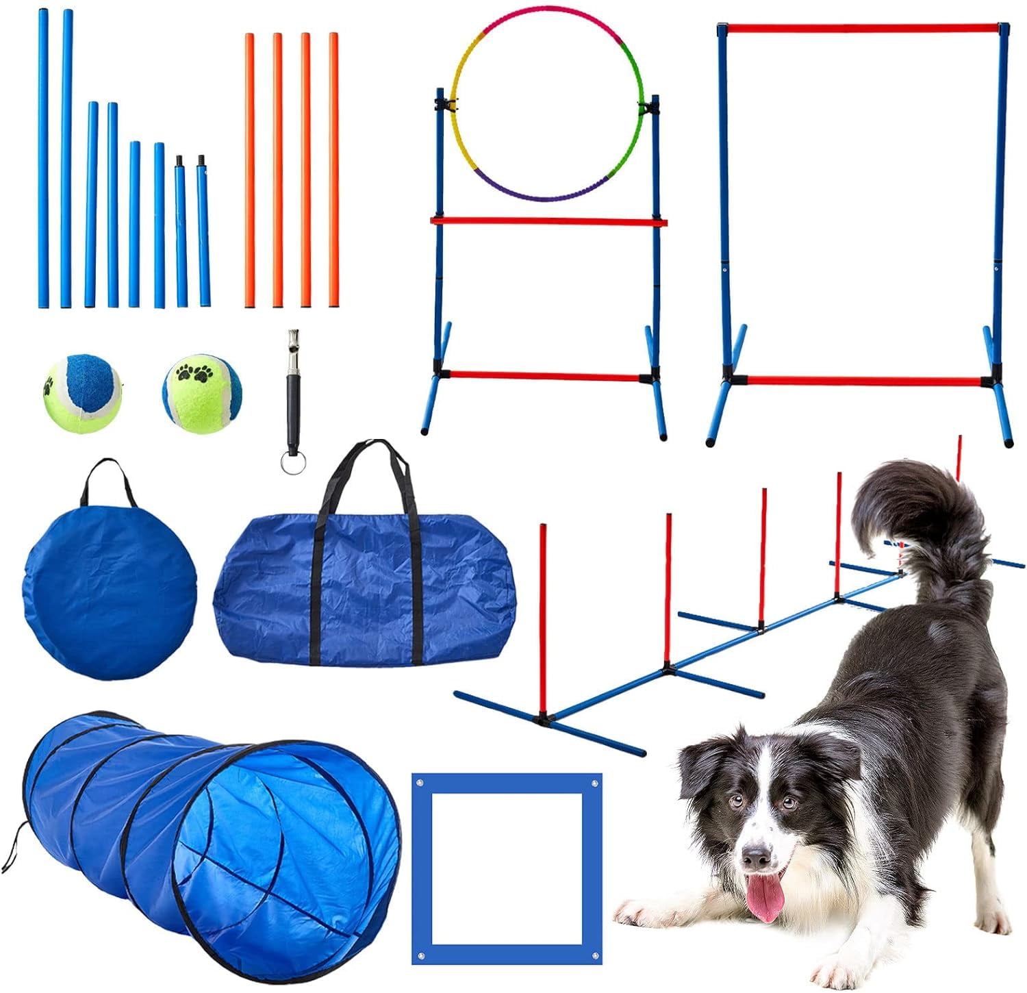 Dog Agility Training Equipment Dog Obstacle Course Training Starter Kit ...