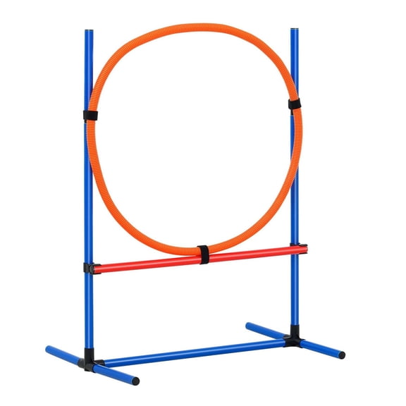 Dog Agility Training Equipment Set, 4PCS - Adjustable Hurdles & Jump Ring Kit for Puppy Obstacle Course, Indoor/Outdoor Use