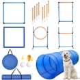 thumbnail image 1 of Dog Agility Training Equipment Set, Multi-Functional Dog Agility Obstacle Course Backyard Starter Kit with Tunnel, Weave Poles, Adjustable Hurdle, Jump Ring, Pause Box, Toys, and Carrying Bag, 1 of 7