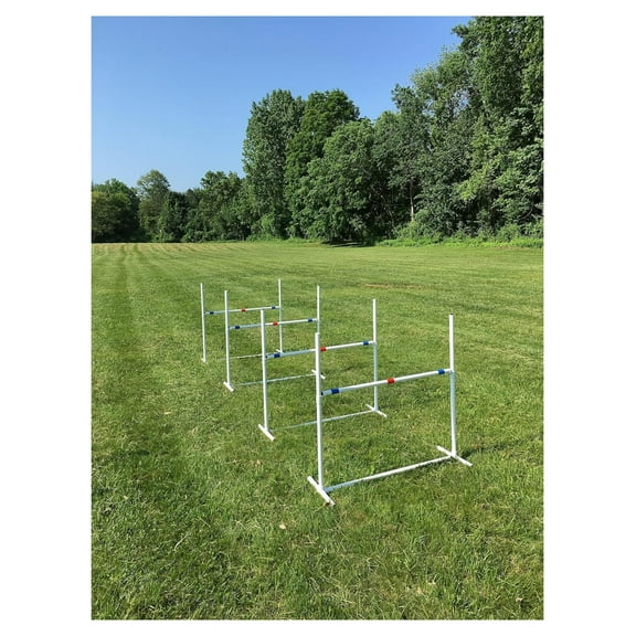 Dog Agility Travel Jump Set 4 Bar Jumps Total with Adjustable Jump bar and Dog Agility Jump Cups