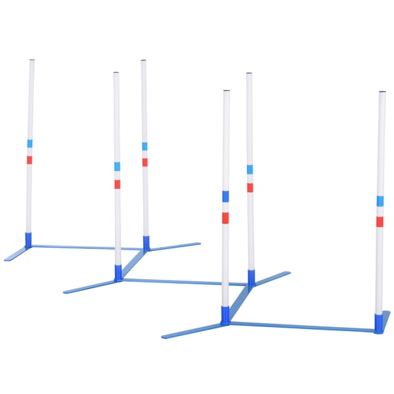 Dog Agility Weave Pole Set, Starter Kit for Outdoor Exercise and Training, 6 Poles with Storage Bag