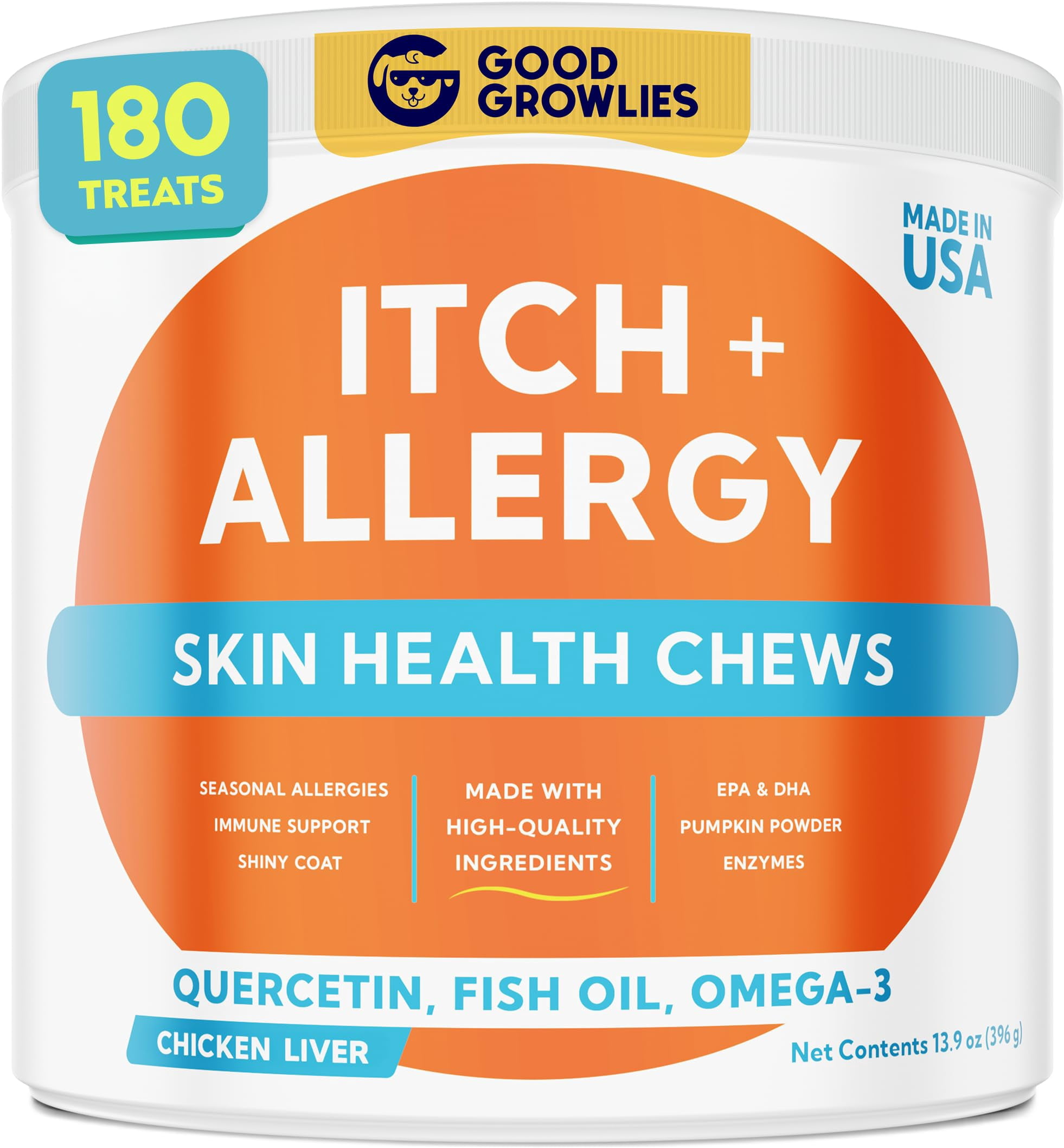 Image showcasing Dog- Allergy Relief Chews — Anti-Itch Skin & Coat Supplement: No ...