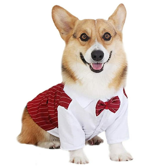 Dog And Cat Costume Gentleman Clothes Wedding Suit Formal Shirt For Small Dogs Bowtie Tuxedo Pet Outfit