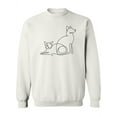 thumbnail image 1 of Dog And Cat In Line Art Sweatshirt Women -Image by Shutterstock, Female Large, 1 of 4