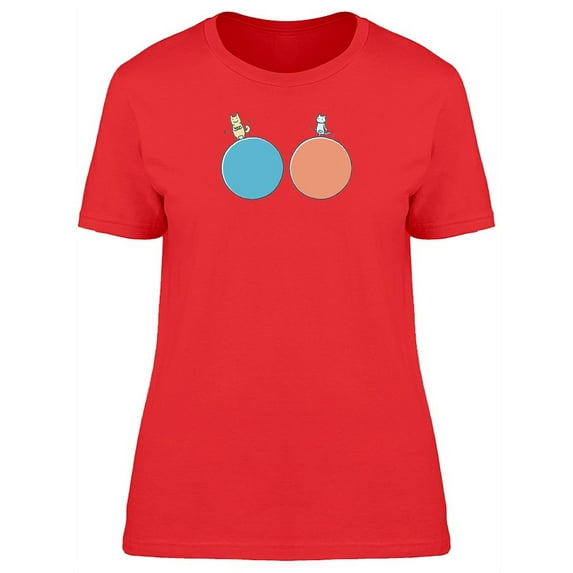 Dog And Kitten Doodles Cartoon T-Shirt Women -Image by Shutterstock, Female XX-Large