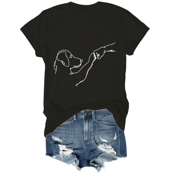 Dog And People Punch Hand Dog Friendship Punch Hand Dog's Paw T-Shirt