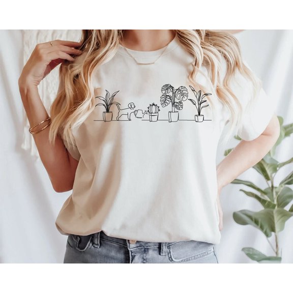 Dog And Plants Shirt, Dog Watering Plants Shirt, Plant Lady Shirt, Plant Lover, Shirt For Dog Lover, Succulent Plant Shirt, Plant Lover Gift